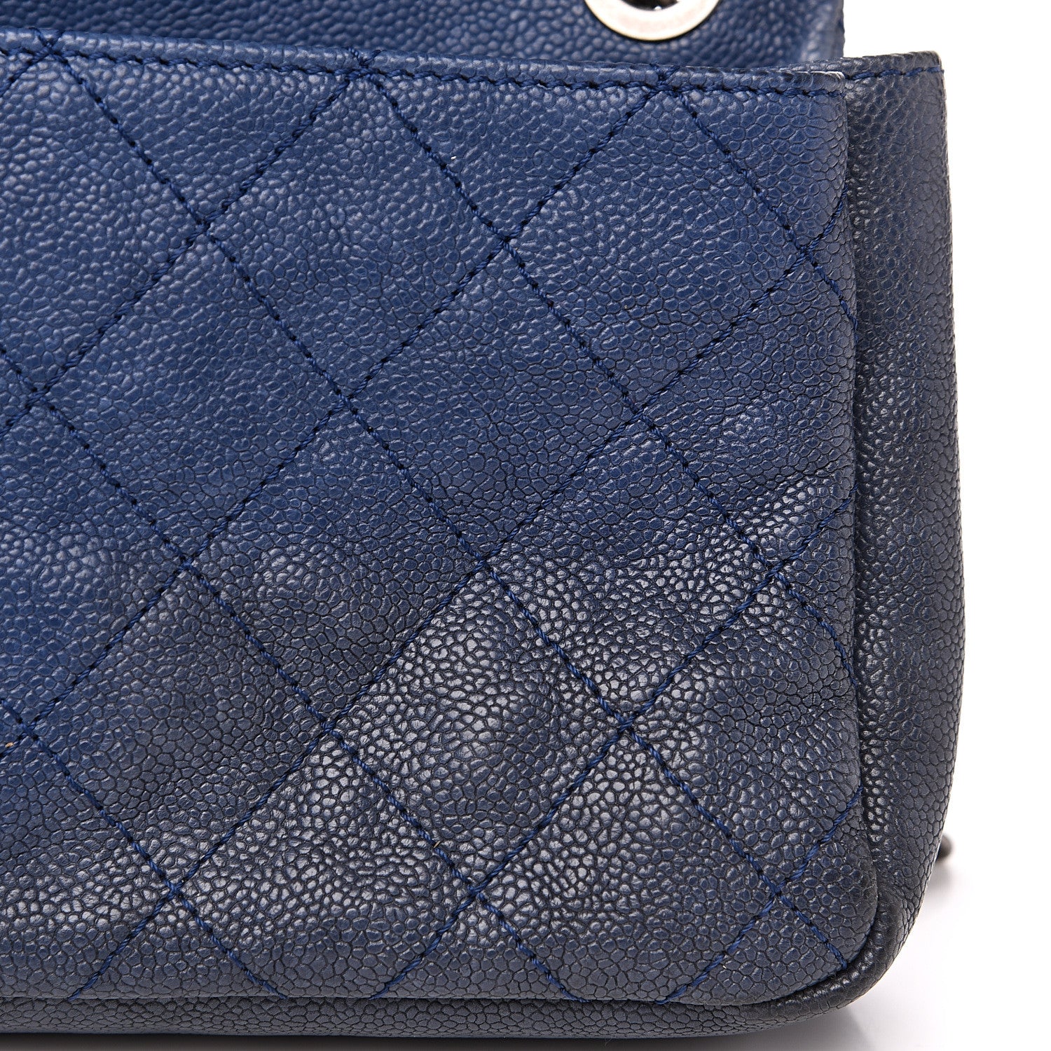 Chanel Caviar Quilted Medium Simply CC Flap Blue 13 of 14