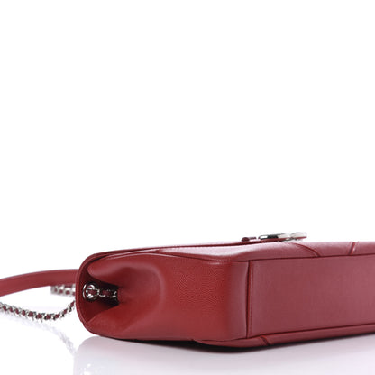 Chanel Caviar Macro Chevron Single Flap Red 6 of 10