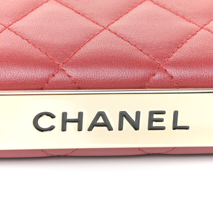 Chanel Lambskin Quilted Trendy CC Wallet On Chain WOC Red 10 of 12
