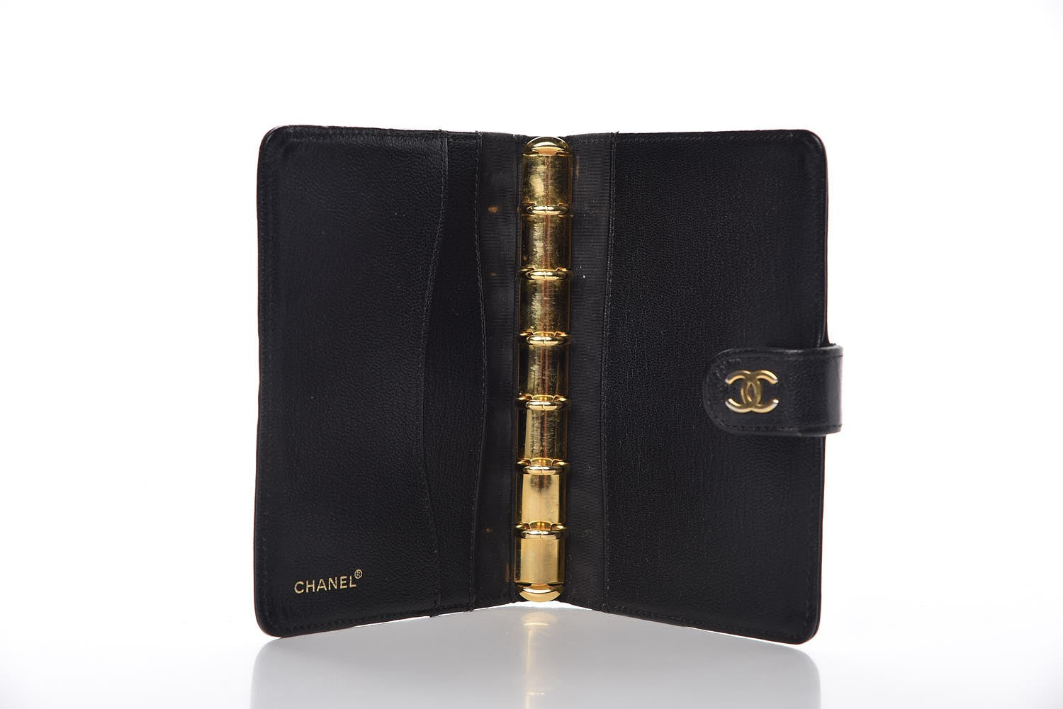 Chanel Goatskin Small Ring Agenda Planner Black 5 of 9