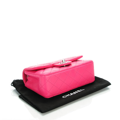 Chanel Lambskin Quilted Mini Rectangular Flap Dark Pink 4 of 8