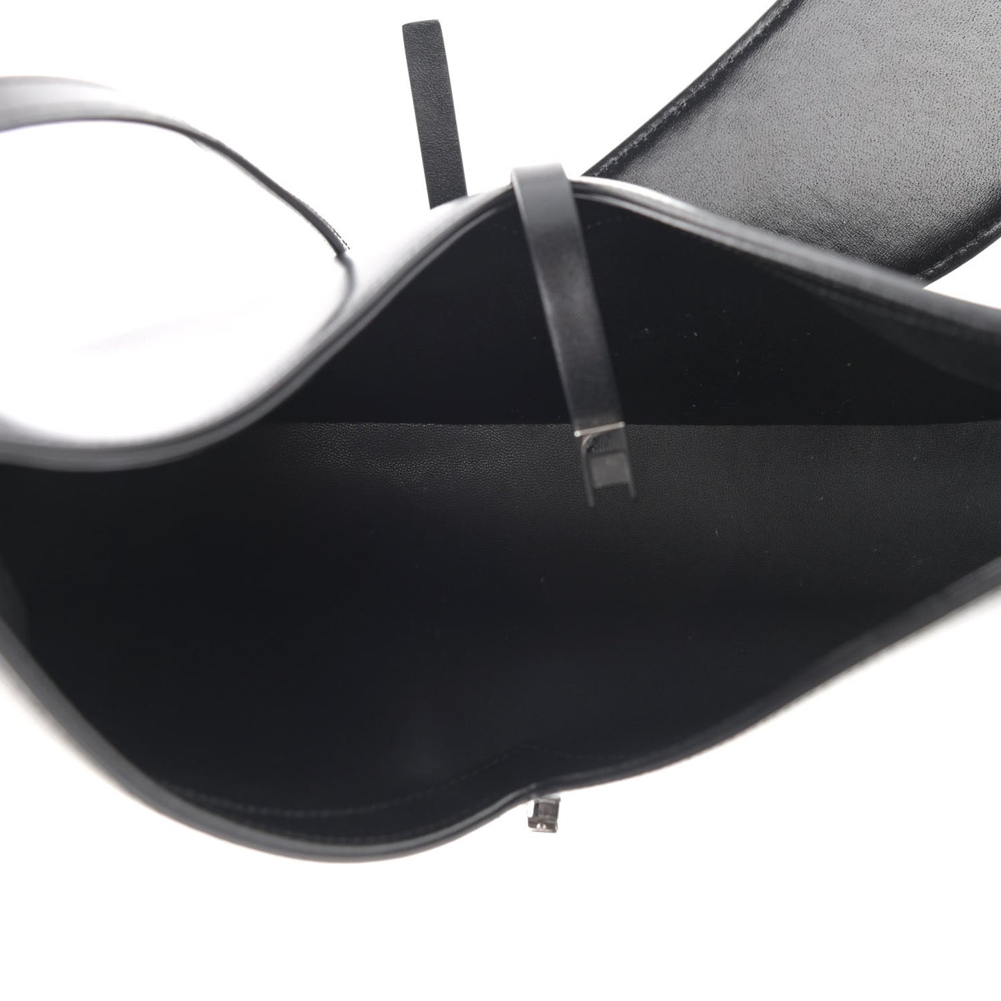 Box Calfskin Small Cut Out Shoulder Bag Black