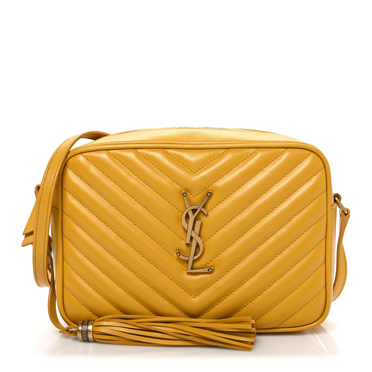Saint Laurent Calfskin Matelasse Monogram Lou Camera Bag Safran 1 of 10
