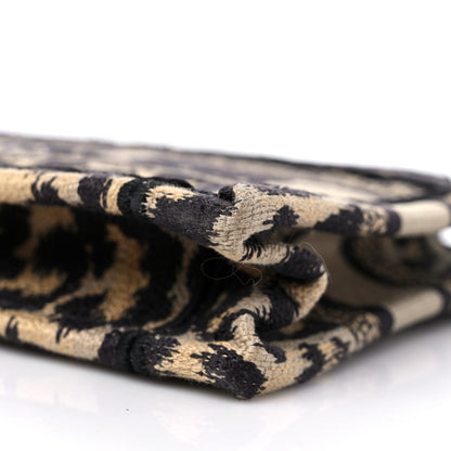 Christian Dior Canvas Mizza Embroidered Mini Leopard Book Tote Beige 9 of 12