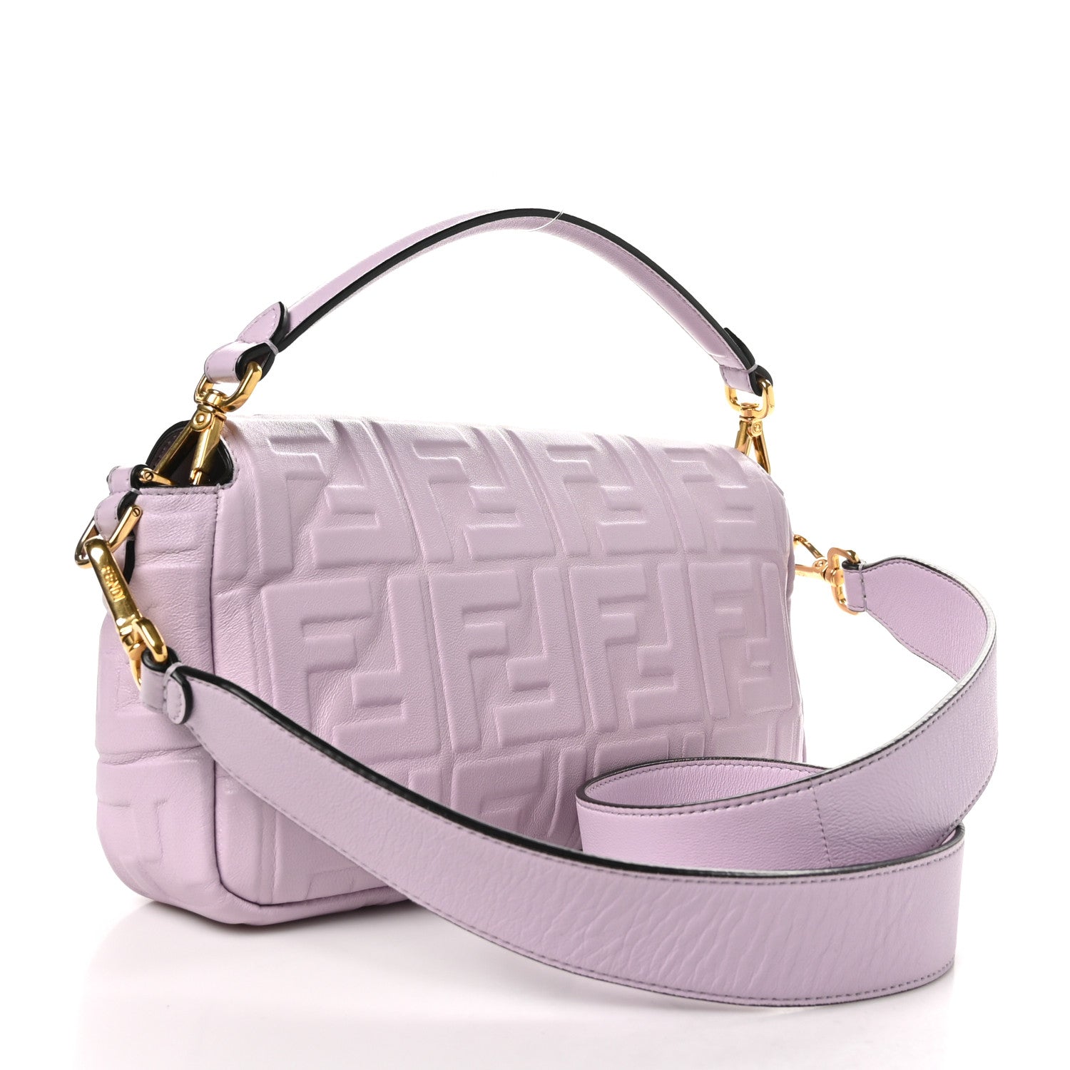 Fendi Nappa FF 1974 Embossed Baguette Anemone 3 of 10