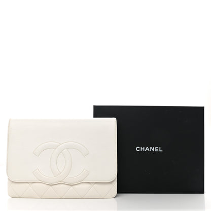 Chanel Goatskin Quilted Timeless CC Clutch White 8 of 8