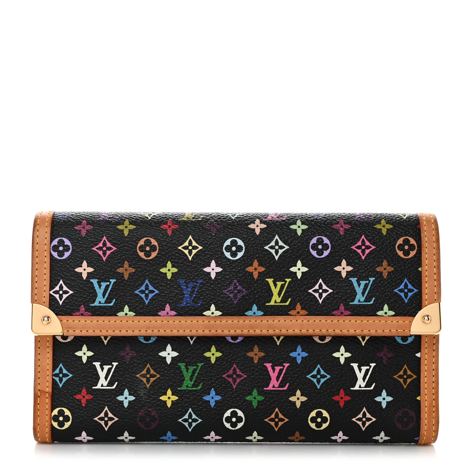 Louis Vuitton Monogram Multicolor Porte Tresor International Wallet Black 1 of 7