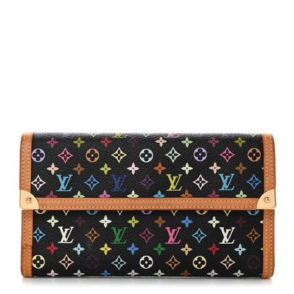 Louis Vuitton Monogram Multicolor Porte Tresor International Wallet Black 1 of 7