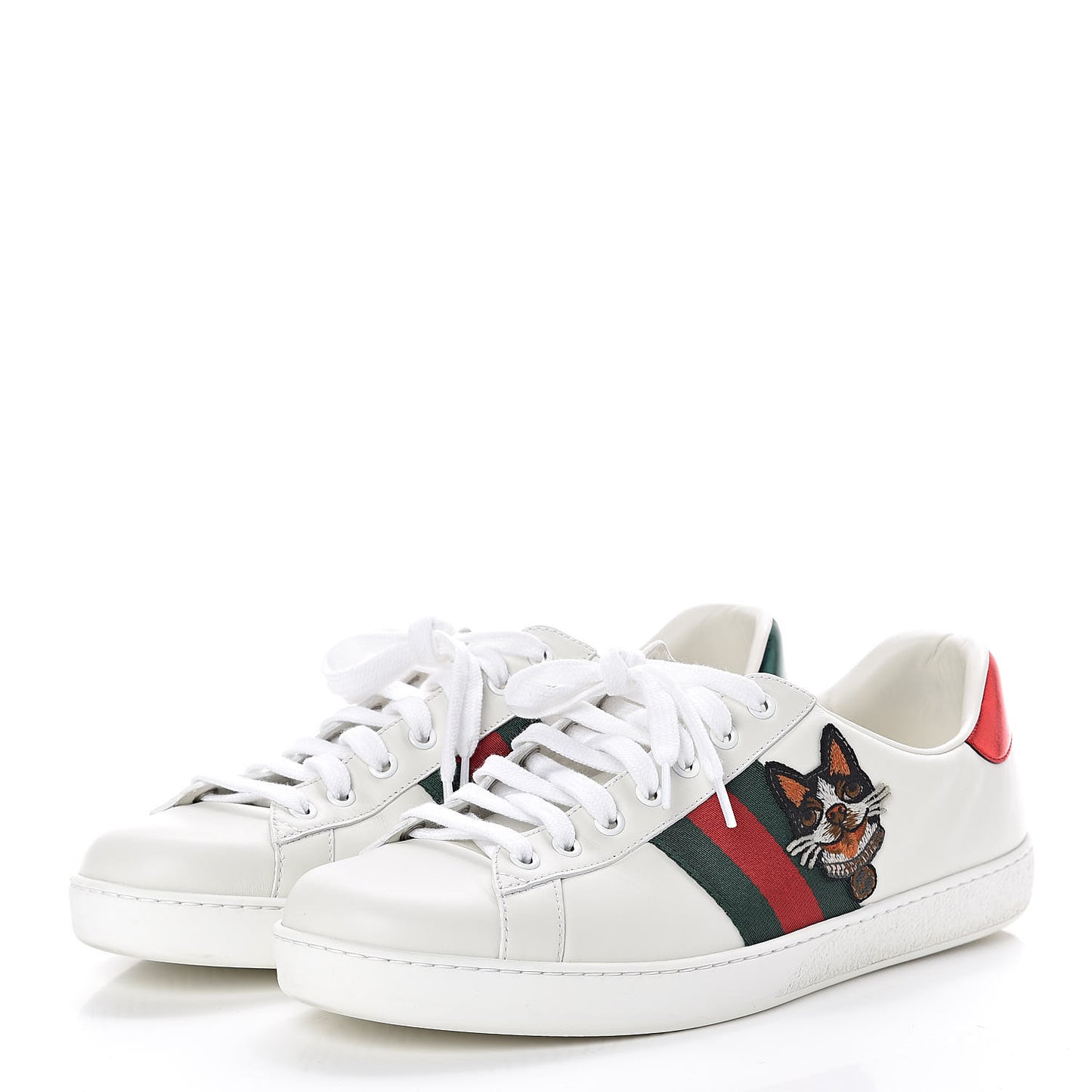 Calfskin Web Bosco Embroidered Mens Ace Sneakers 9.5 White Green