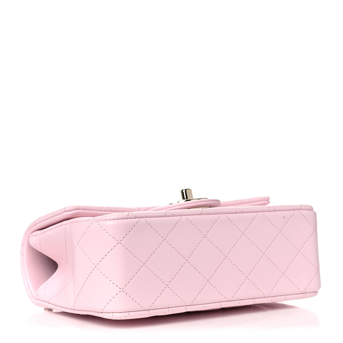 Lambskin Quilted Mini Top Handle Rectangular Flap Light Pink