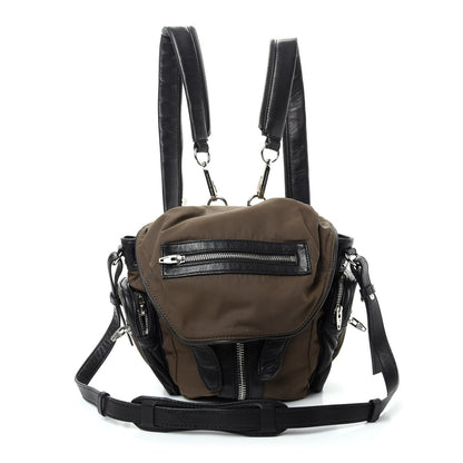 Alexander Wang Lambskin Nylon Marti Backpack Military Green Nickel Hardware 1 of 7