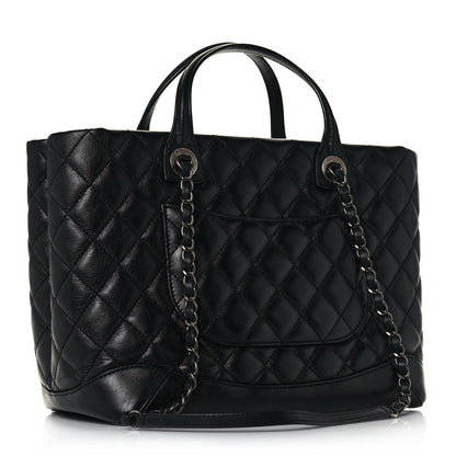 Chanel Calfskin Quilted Small Easy Shopping Tote Black 3 of 18