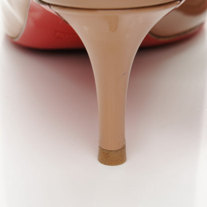 Christian Louboutin Patent Apostrophy 70 Slingback Pumps 39.5 Nude 9 of 10