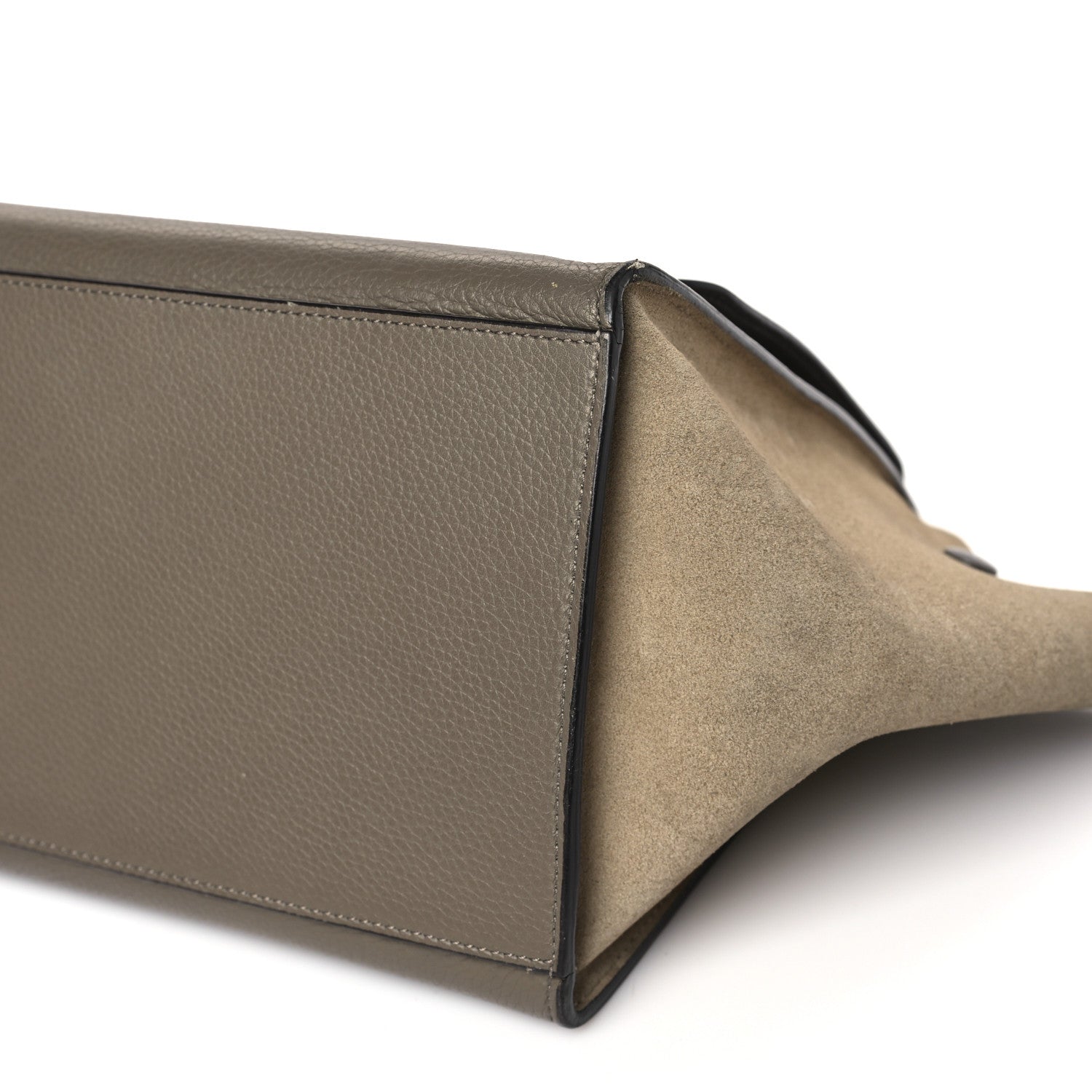 Celine Drummed Calfskin Suede Small Trapeze Souris 7 of 11