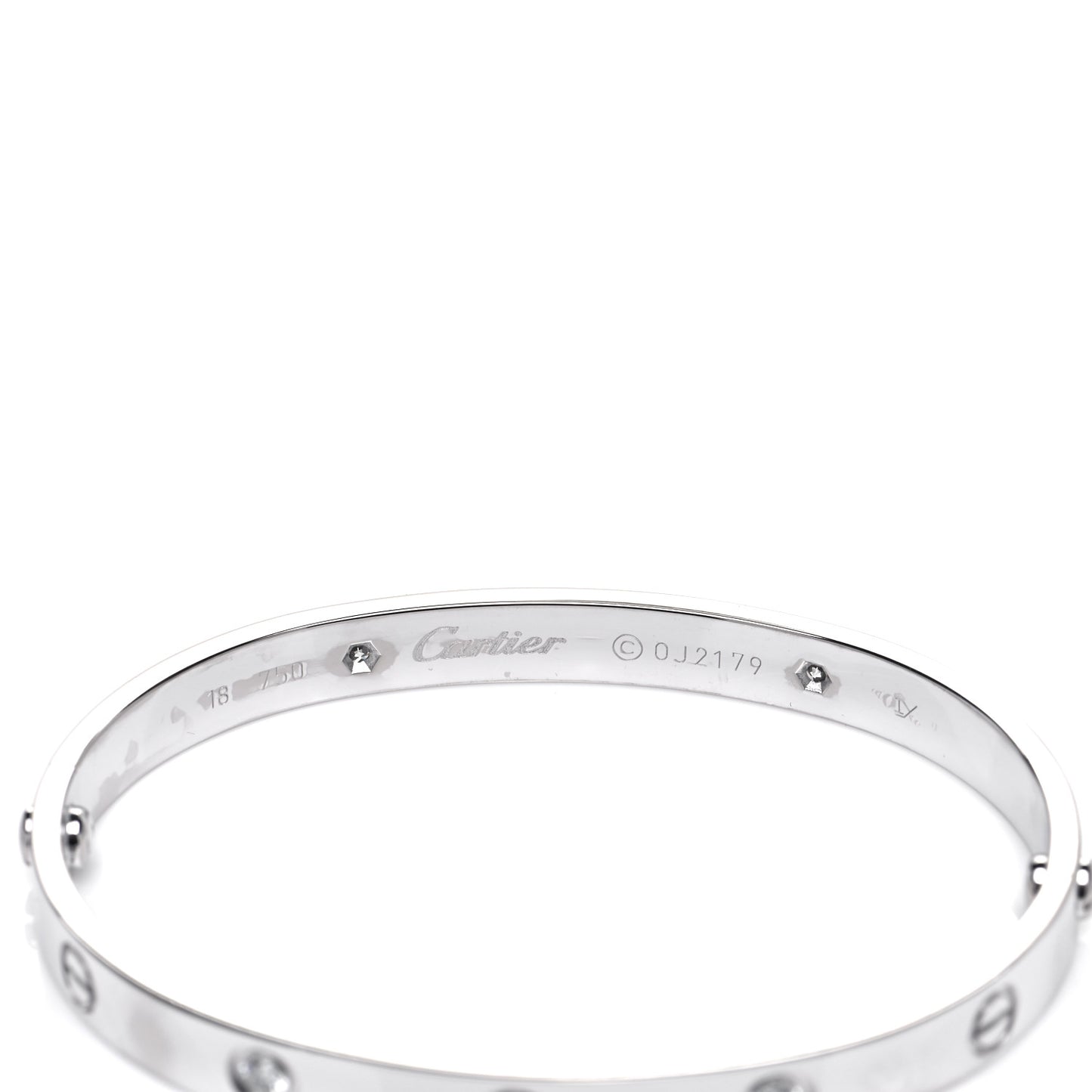 18K White Gold 4 Diamond LOVE Bracelet 18