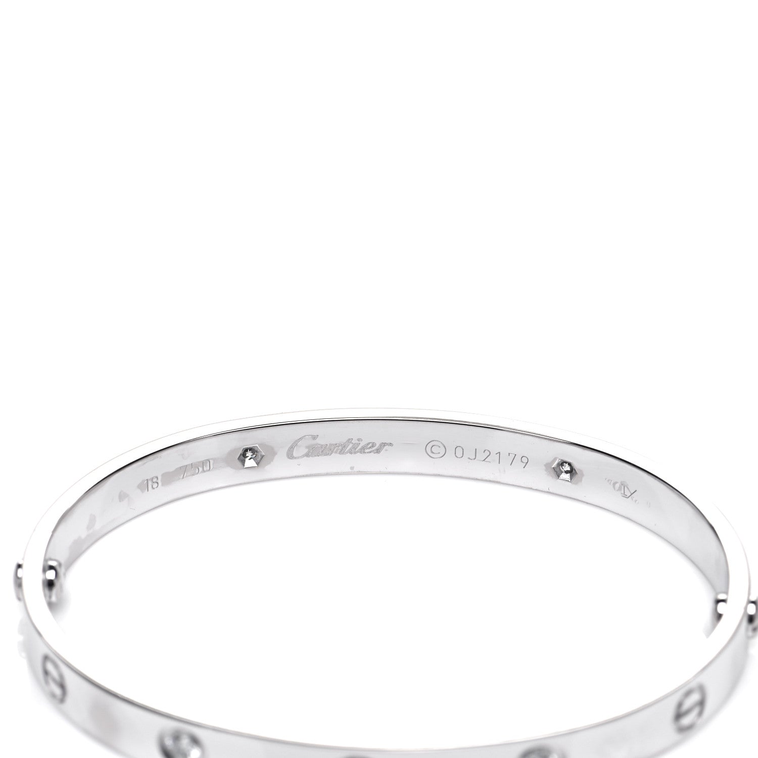 Cartier 18K White Gold 4 Diamond LOVE Bracelet 18 4 of 4