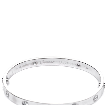 Cartier 18K White Gold 4 Diamond LOVE Bracelet 18 4 of 4