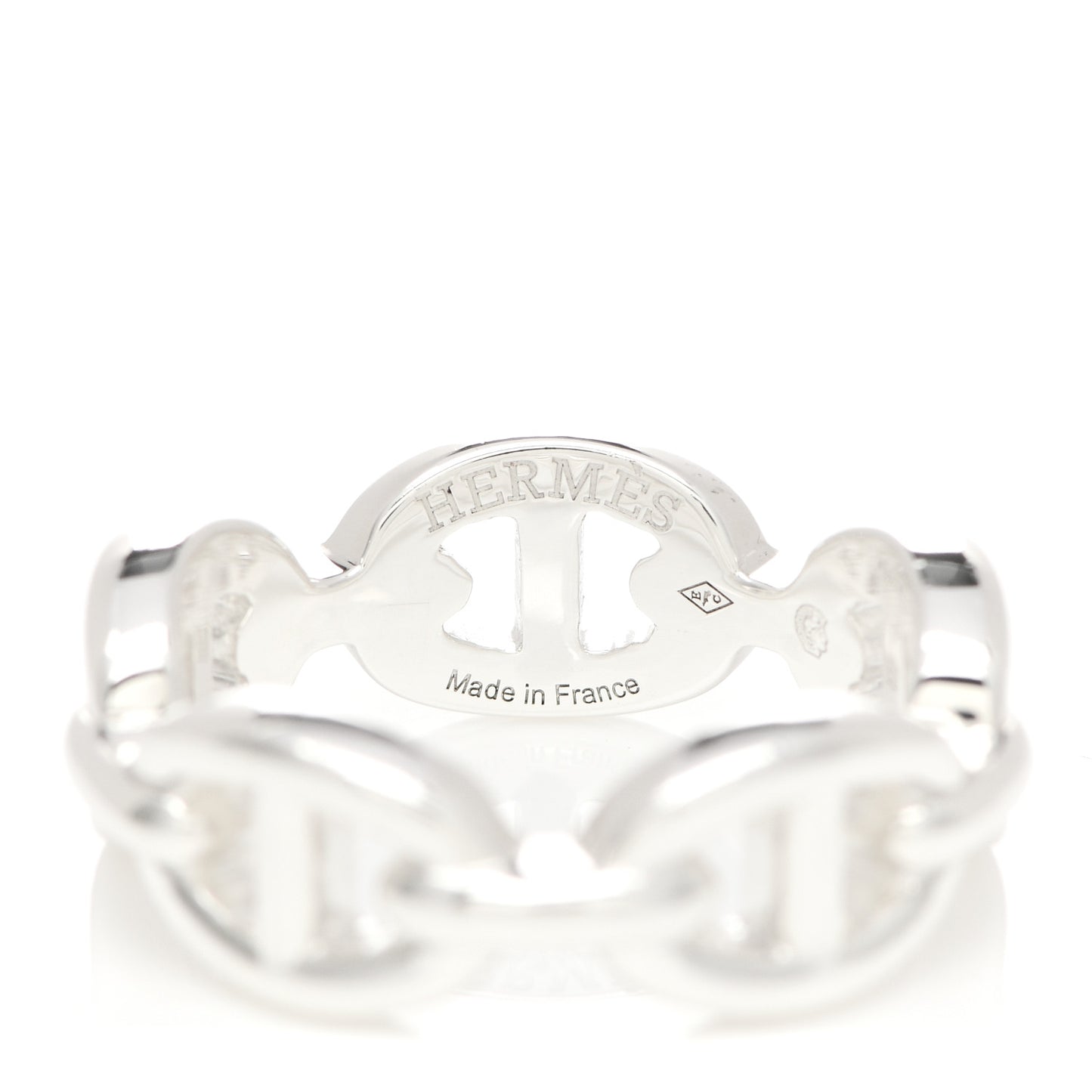 Sterling Silver PM Chaine d'Ancre Enchainee Band Ring 53 6.5