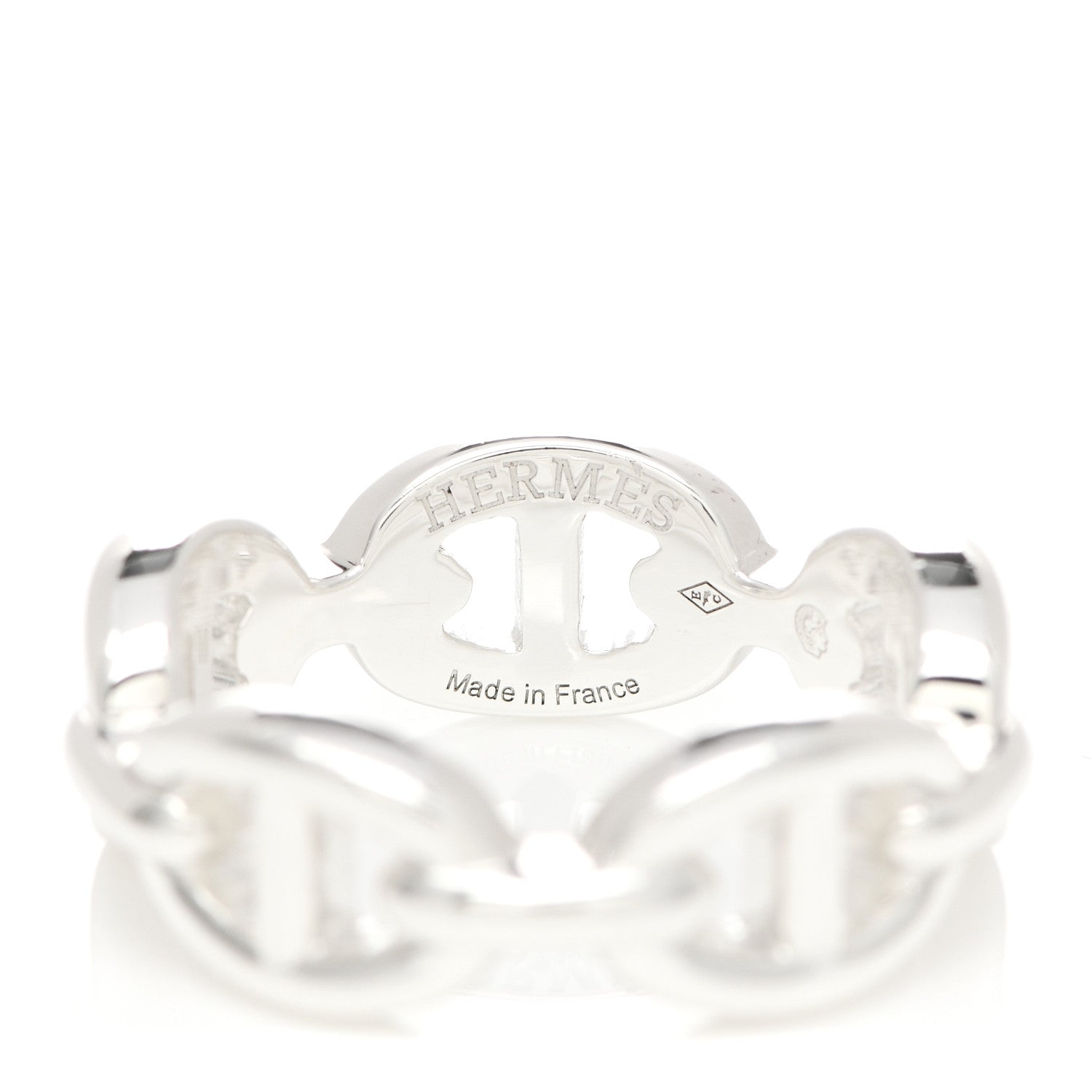 Hermes Sterling Silver PM Chaine d'Ancre Enchainee Band Ring 53 6.5 4 of 6
