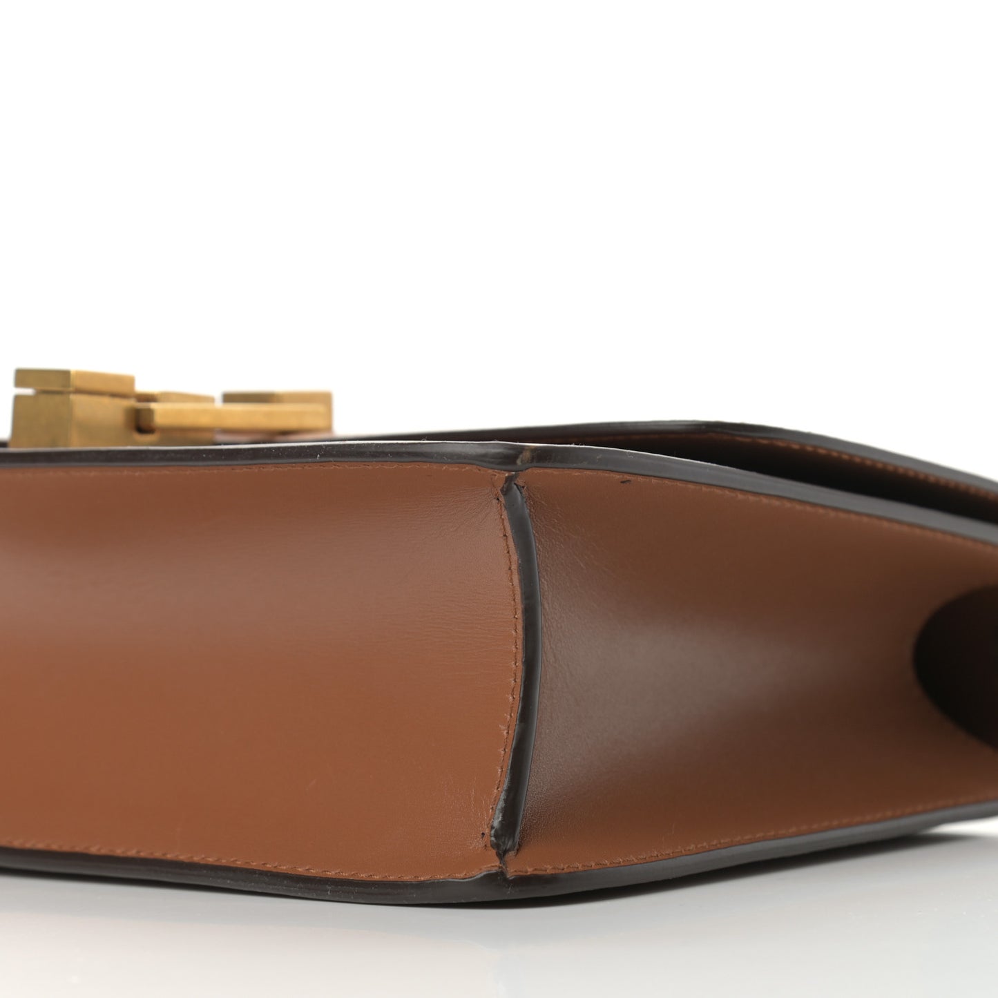 Smooth Calfskin Carre Satchel Brown