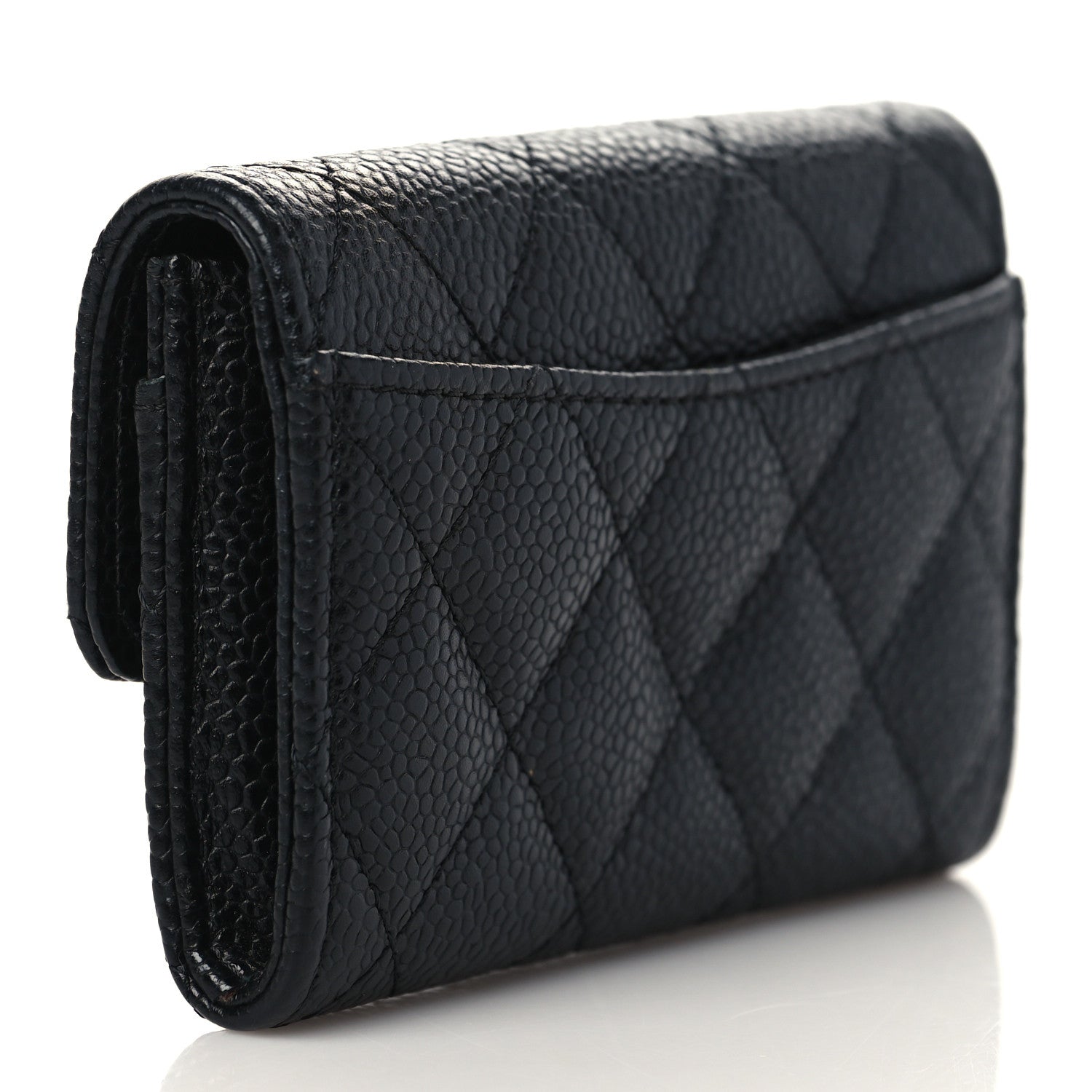 Chanel Caviar Quilted Flap Card Holder Wallet Black 3 of 8