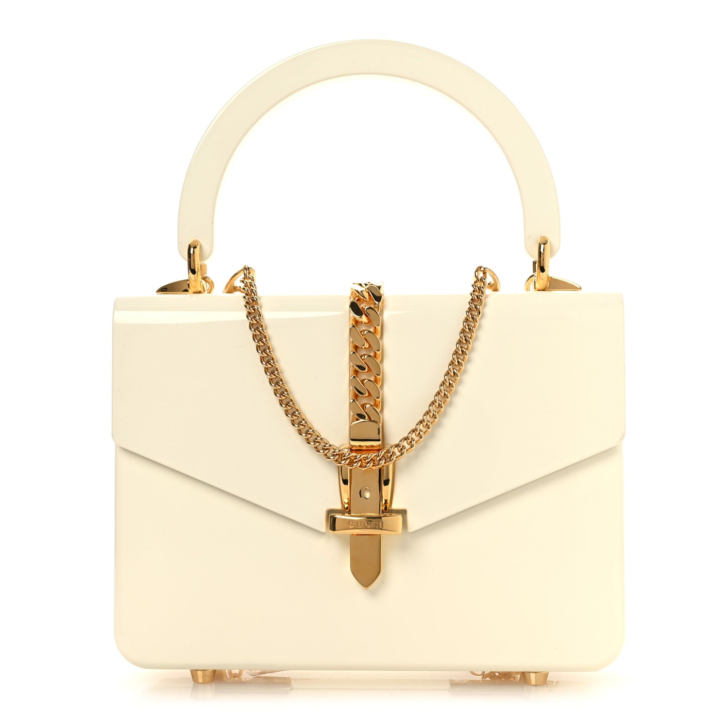 Plexiglass Mini Sylvie 1969 Top Handle Bag Ivory