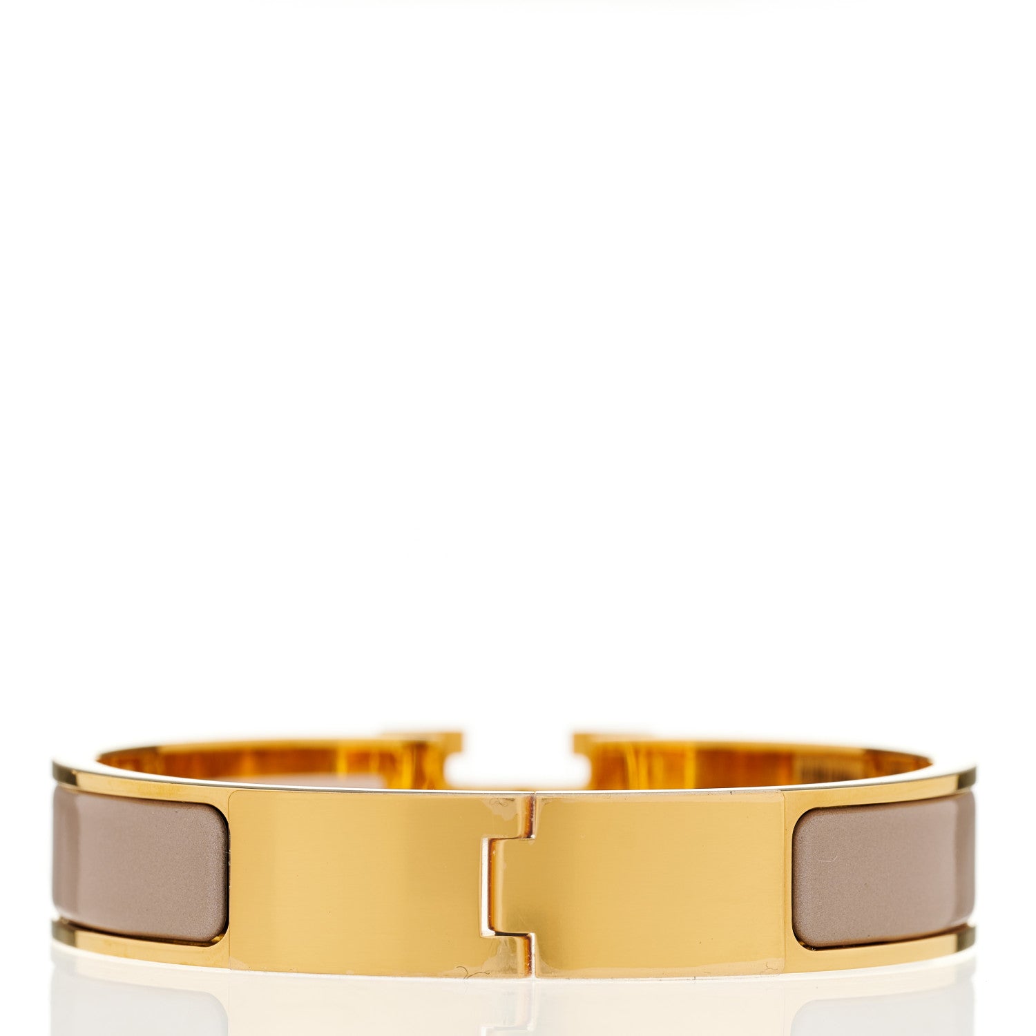 Hermes Enamel Narrow Clic Clac H Bracelet PM Marron Glace 2 of 5