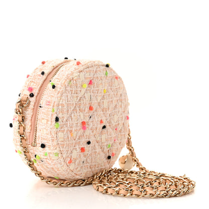 Chanel Candy Cotton Tweed Beach Ball Quilted Round Clutch With Chain Multicolor 3 of 10