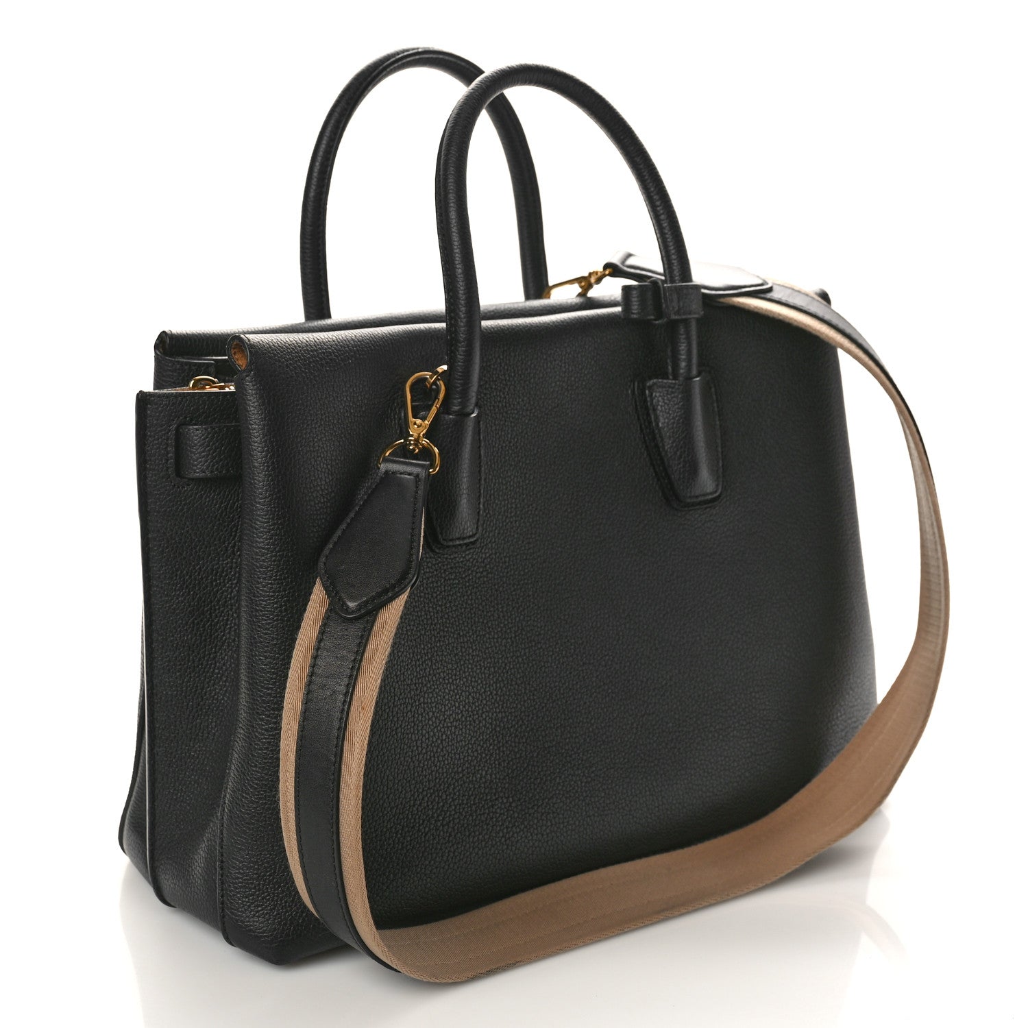 MCM Grained Calfskin Large Milla Tote Black 3 of 16