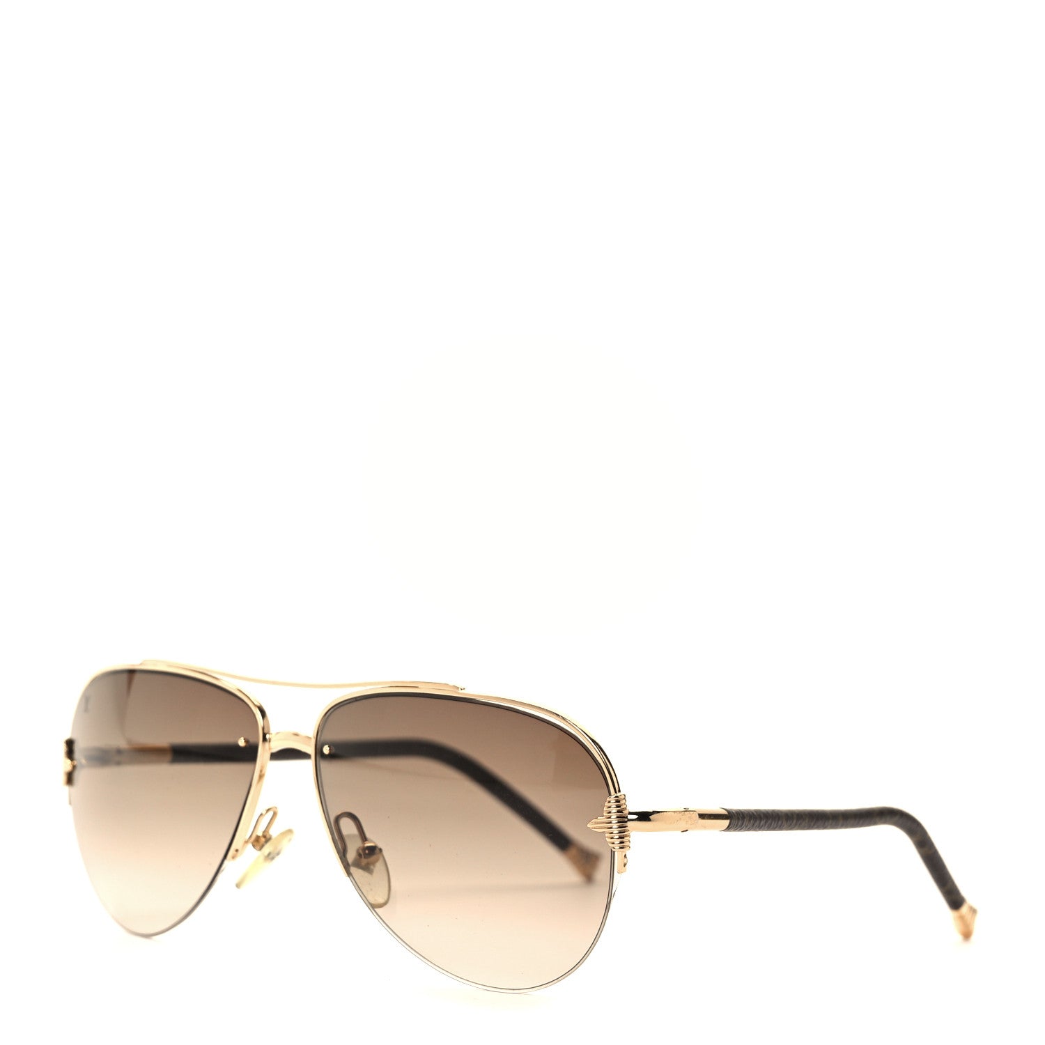 Louis Vuitton Monogram Petite Viola Pilote Aviator Sunglasses Z0571U Brown 1 of 7