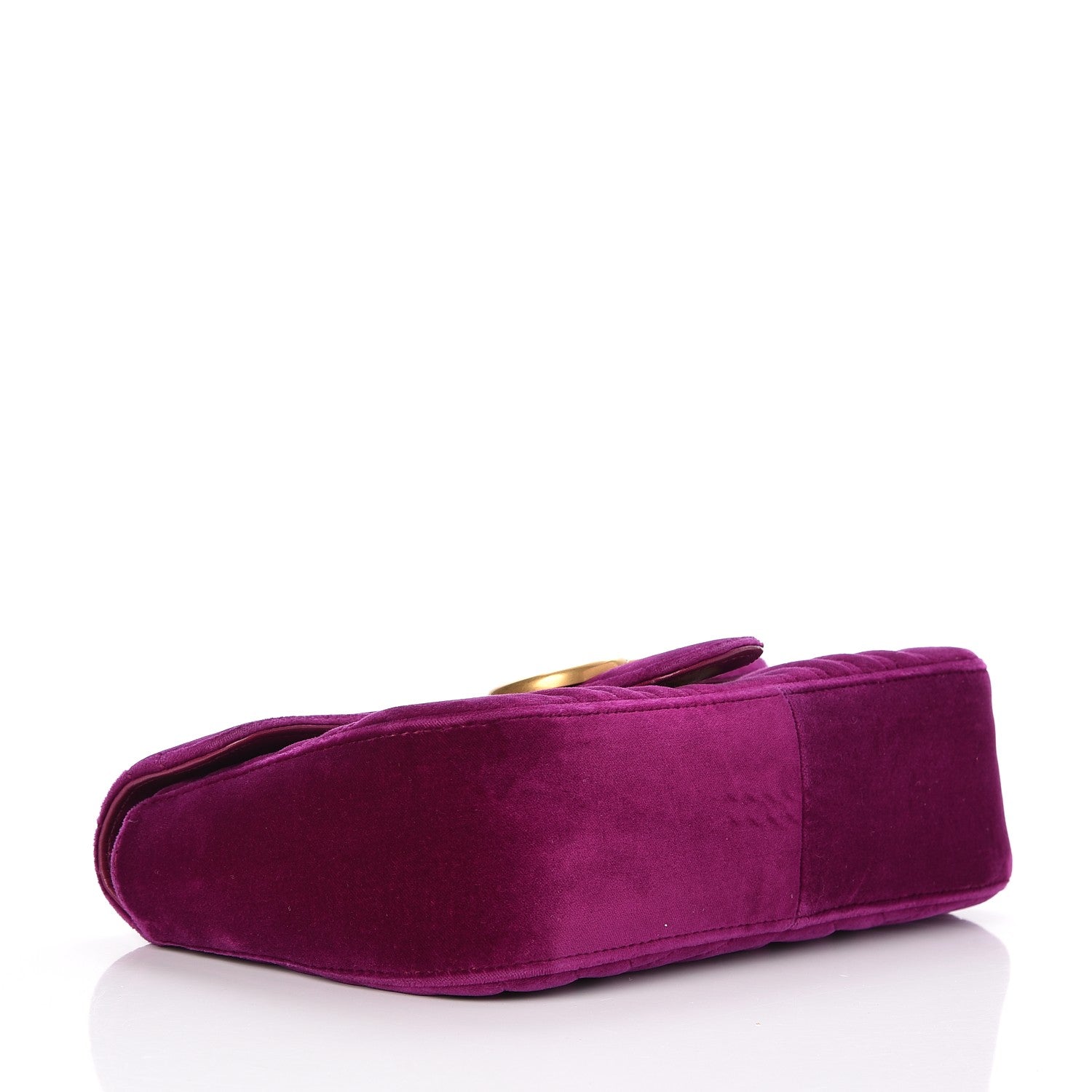 Gucci Velvet Matelasse Small GG Marmont Shoulder Bag Fuchsia Violet Cyclamen 4 of 7
