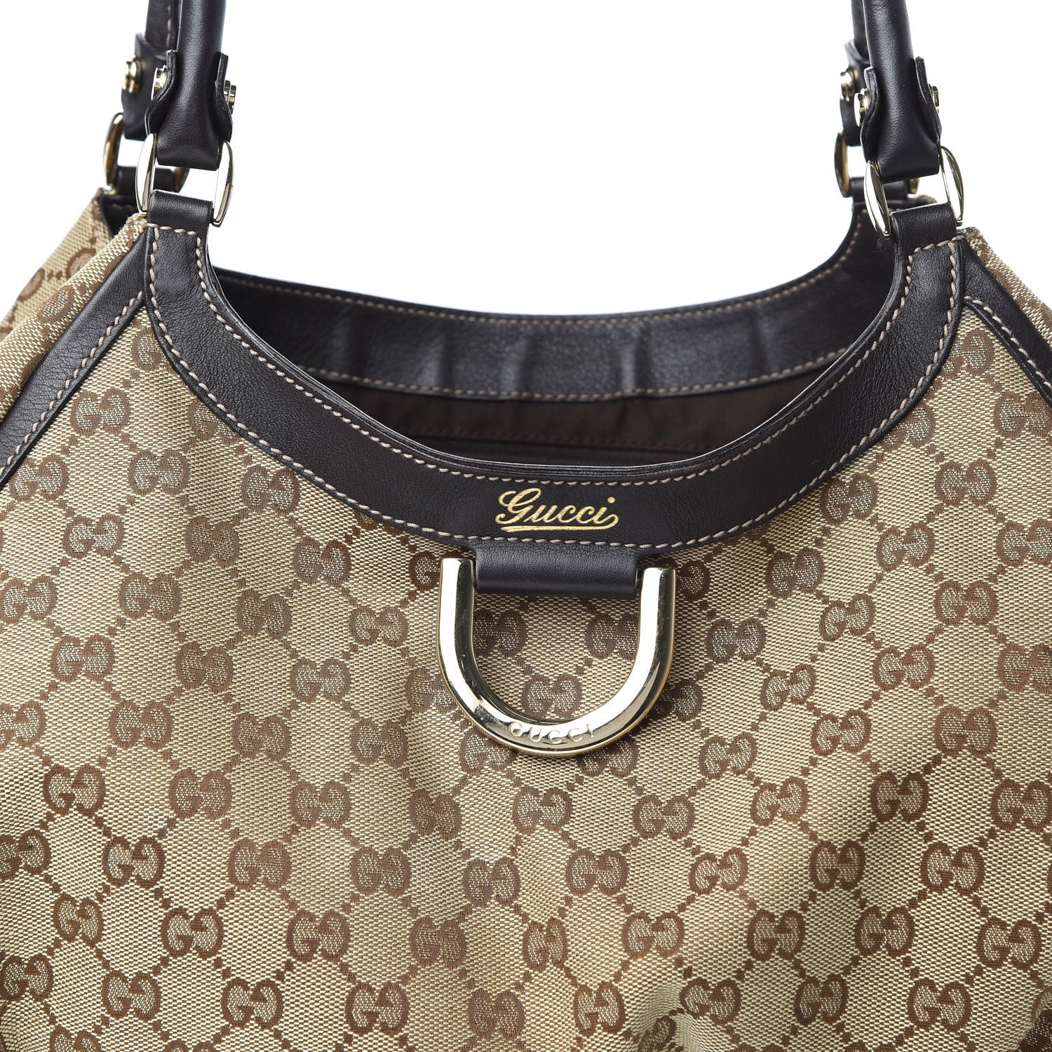 Gucci Monogram Large D Ring Hobo Dark Brown 10 of 10