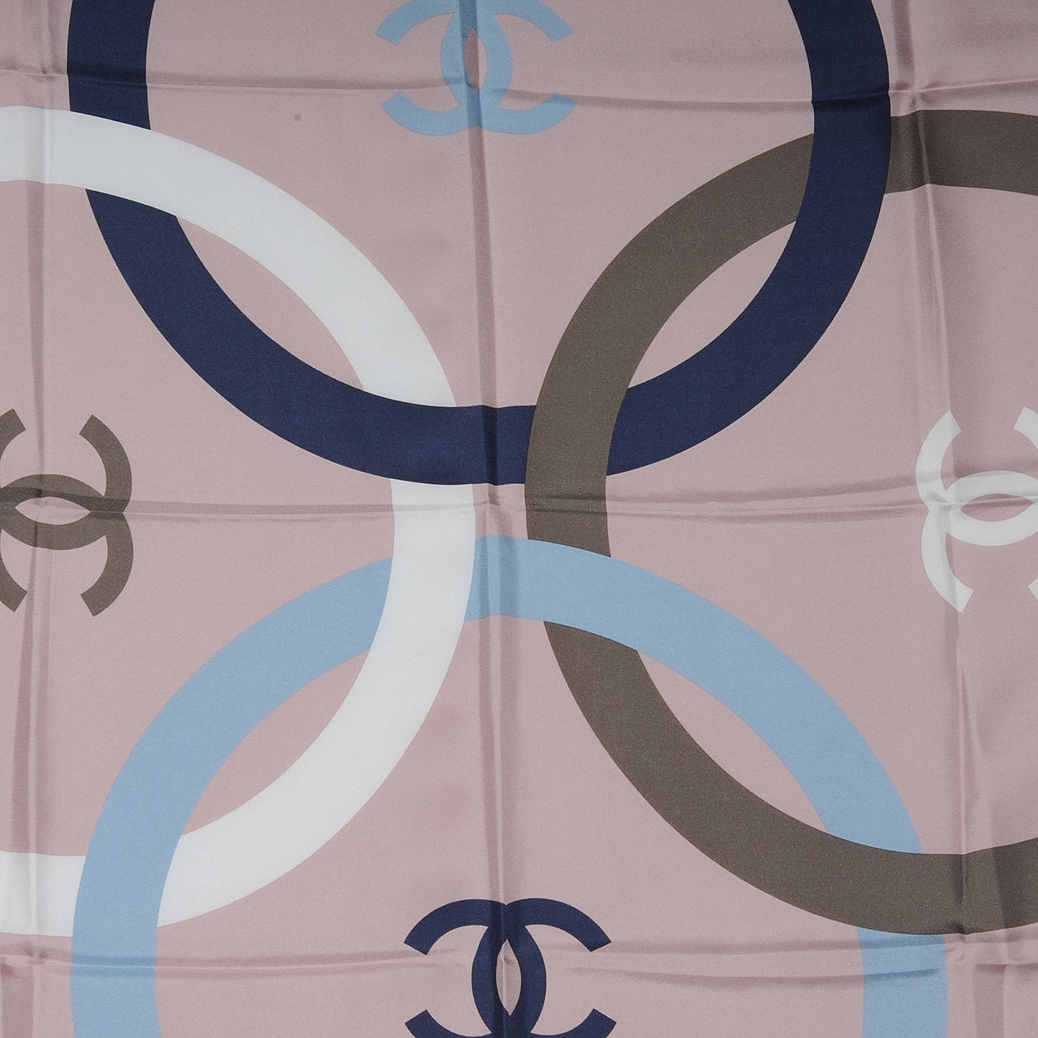 Chanel Silk CC Logo Square Scarf Multicolor Pink 1 of 4