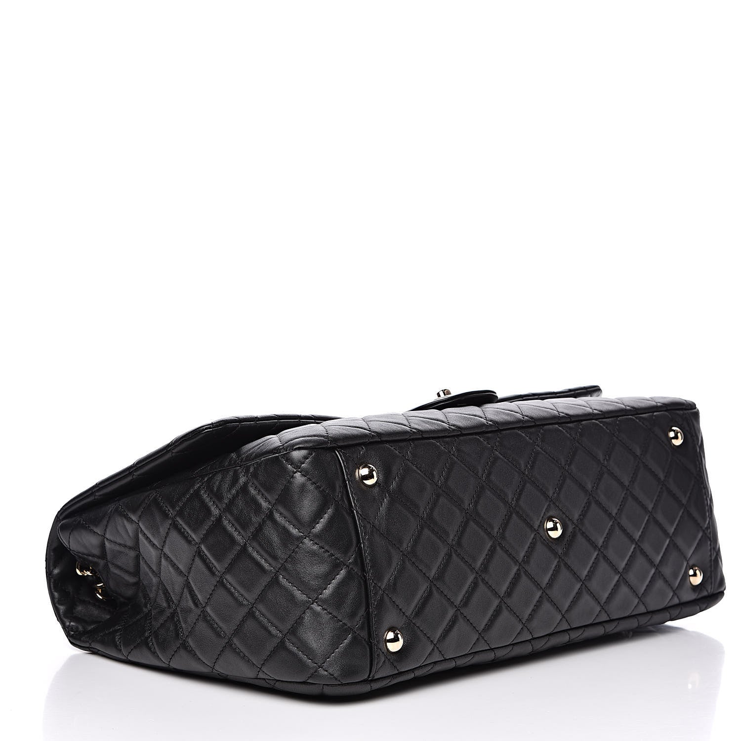 Chanel Metallized Calfskin Quilted XXL Travel Flap Bag Black 4 of 11