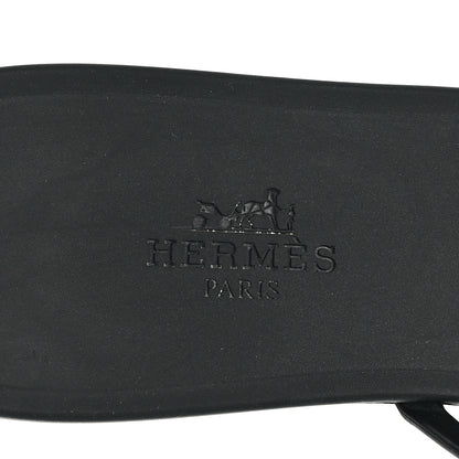 Hermes Rubber Chaine d'Ancre Rivage Sandals 38 Black 9 of 10
