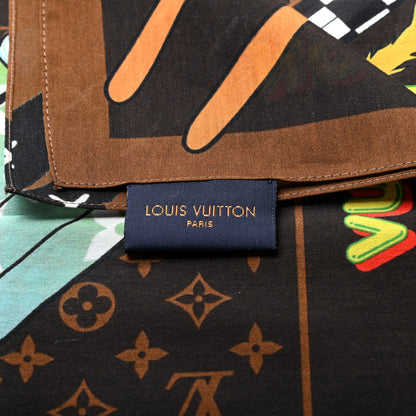 Louis Vuitton Cotton Silk Monogram LV Friends Face Mask Bandana Set Brown 5 of 5