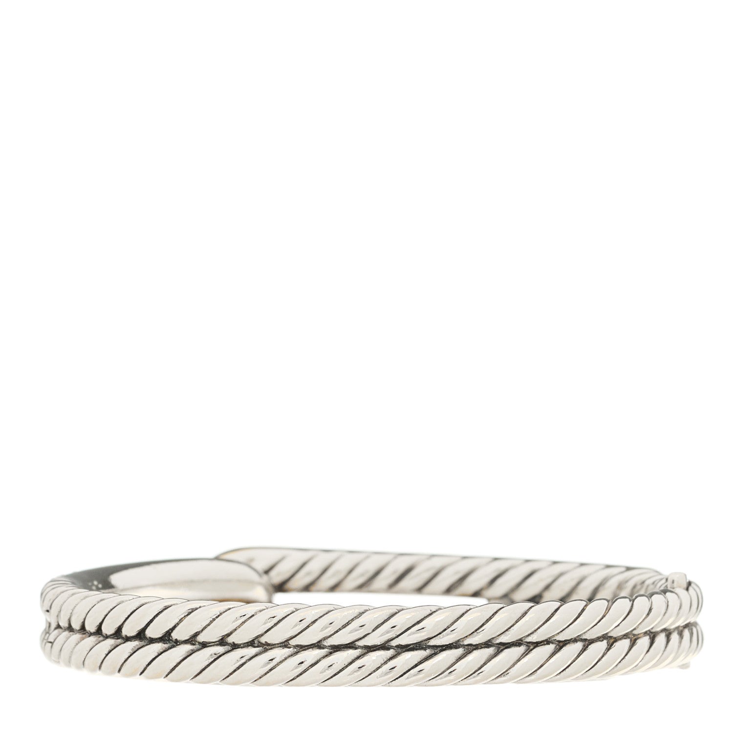 David Yurman Sterling Silver 18K Yellow Gold Diamond Single Loop Labyrinth Bracelet 2 of 3