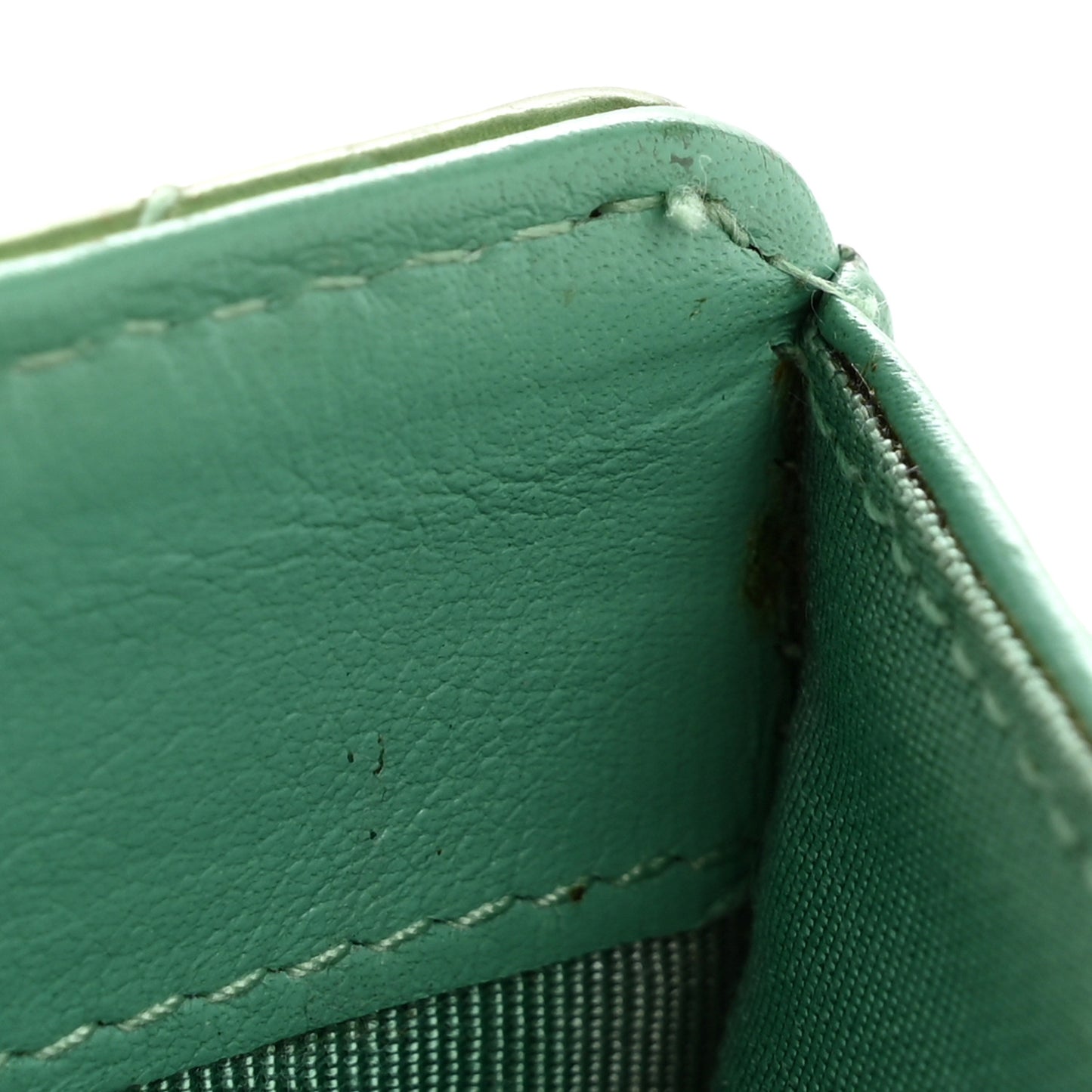Patent Quilted Yen Wallet Turquoise