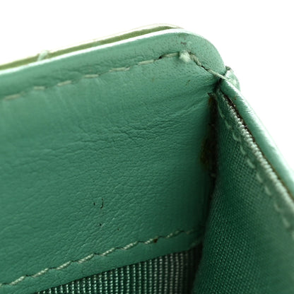 Chanel Patent Quilted Yen Wallet Turquoise 10 of 14