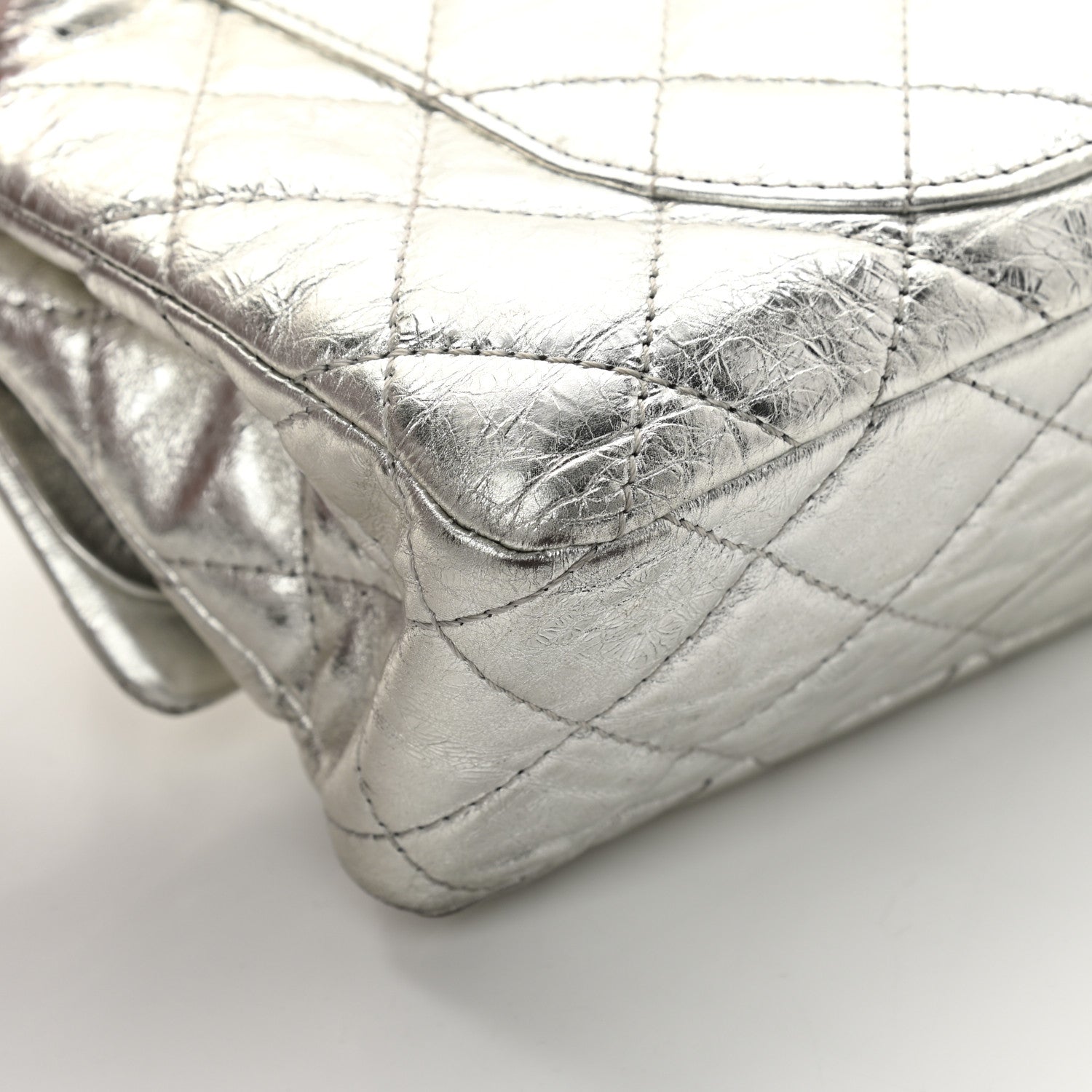 Chanel Metallic Aged Calfskin Quilted 2.55 Reissue 227 Flap Silver 12 of 20
