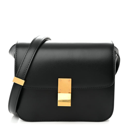 Box Calfskin Teen Classic Box Flap Bag Black