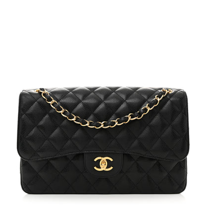 Chanel Caviar Quilted Jumbo Double Flap Black 1 of 12