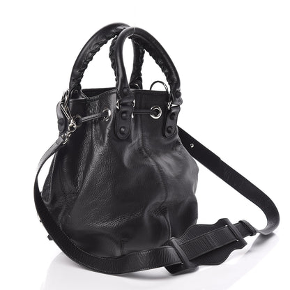 Balenciaga Matte Goatskin Rubber Covered Classic Hardware Mini Pompon Black 3 of 9