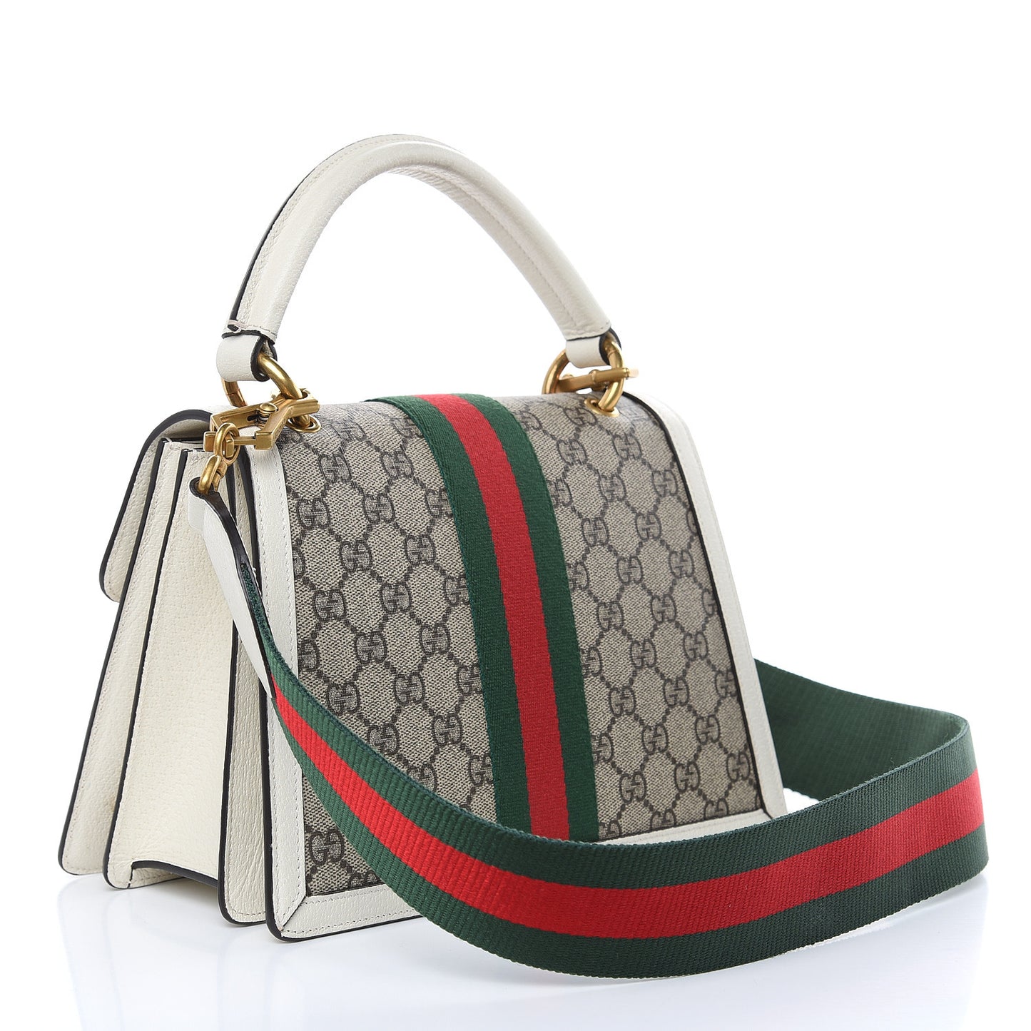 GG Supreme Monogram Small Queen Margaret Top Handle Bag White