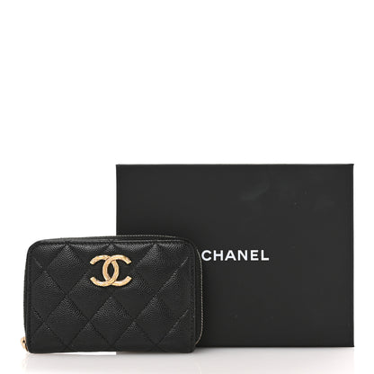 Chanel Caviar Quilted Zip Coin Purse Black 9 of 9