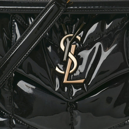 Saint Laurent SAINT LAURENT Patent Quilted Small Loulou Puffer Monogram Chain Satchel Black 9 of 12