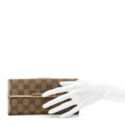 Gucci Monogram Metal Bar Continental Flap Wallet Off White 2 of 11