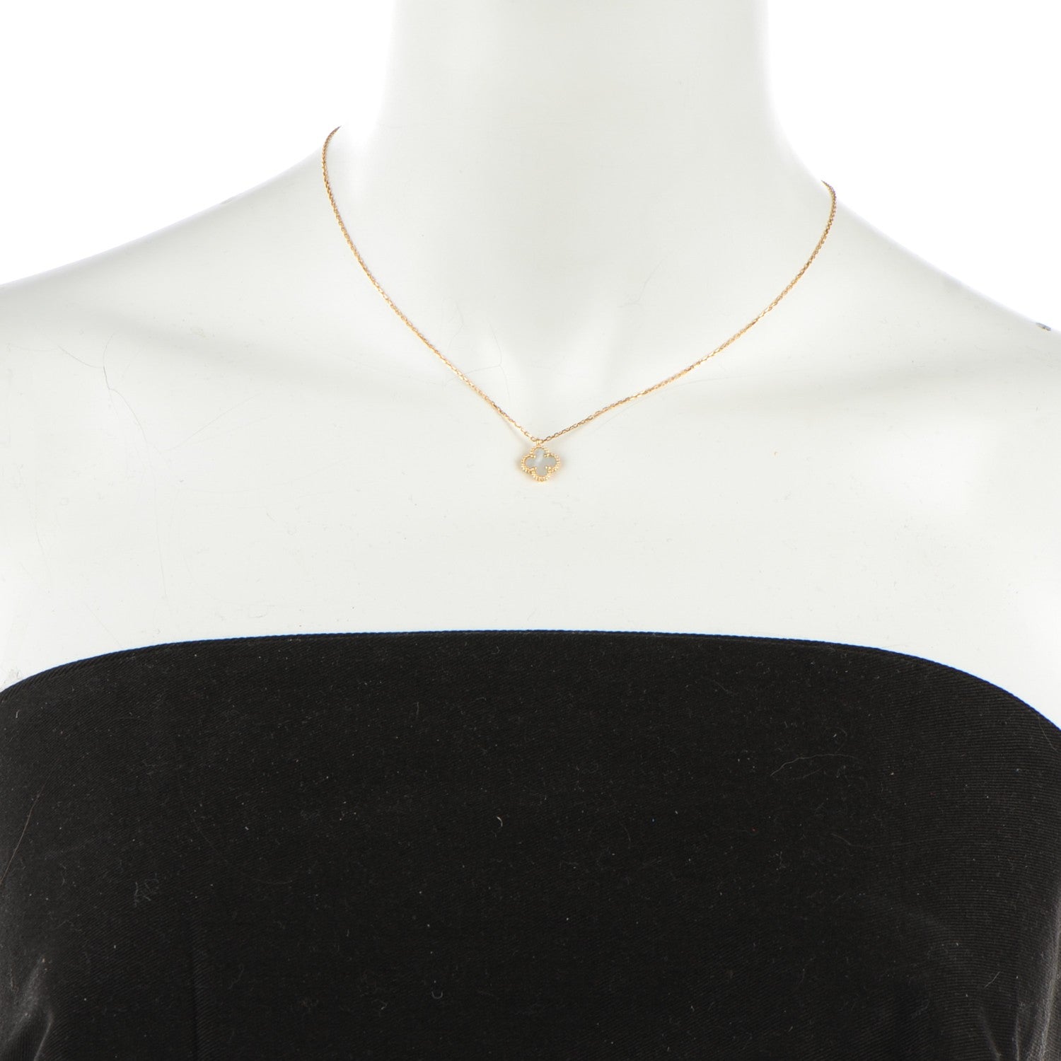 Van Cleef & Arpels 18K Yellow Gold Mother of Pearl Sweet Alhambra Pendant Necklace 2 of 6