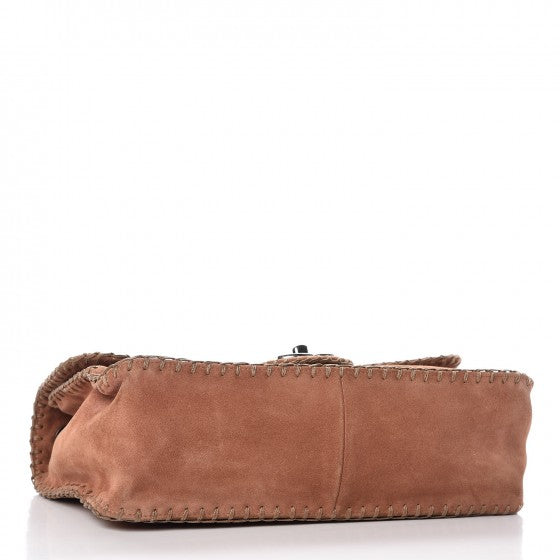 Chanel Suede Calfskin Stitch Flap Light Brown 5 of 12