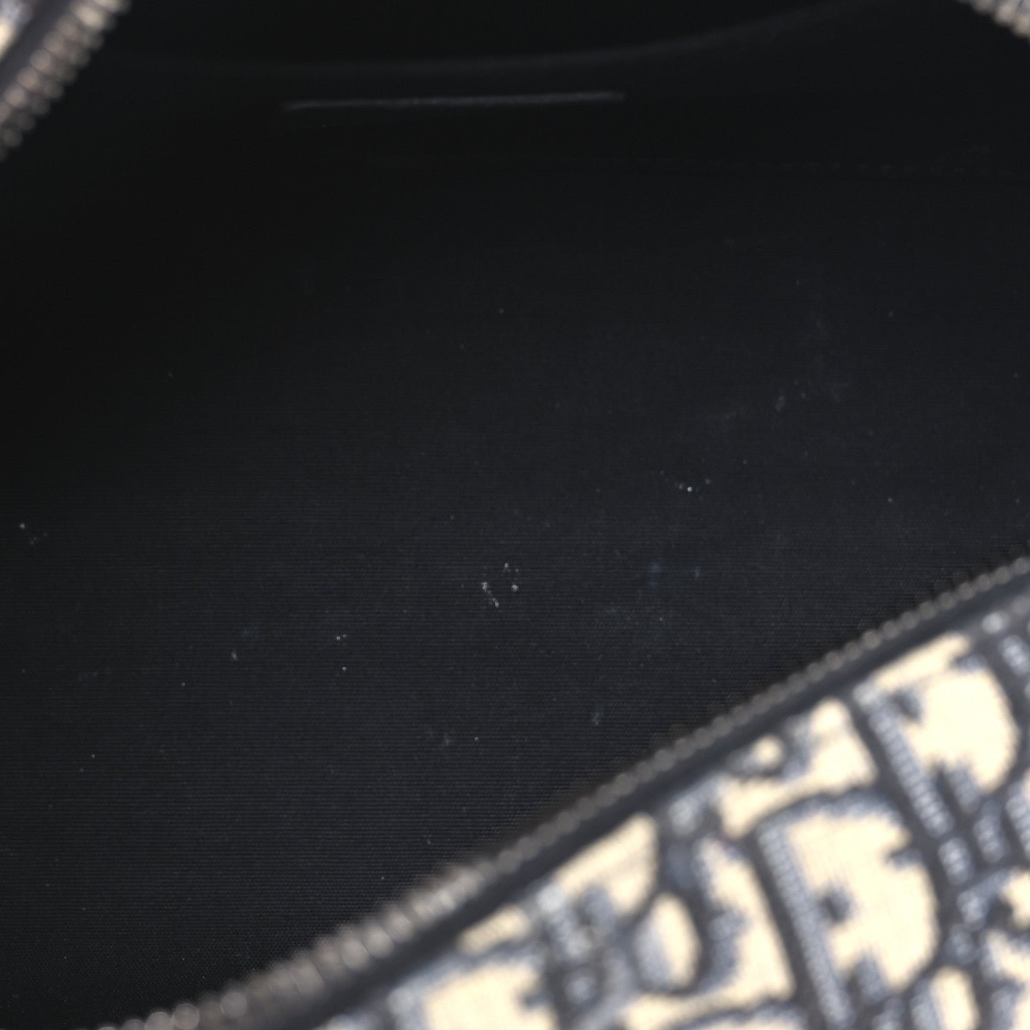Christian Dior Oblique Jacquard Grained Calfskin Lingot Toiletry Case Blue Black 5 of 11